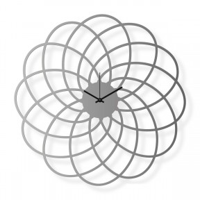Średniej wielkości zegar ścienny ze stali 40x40cm: Kwiat | atelierDSGN