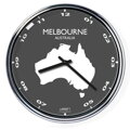 Nástěnné hodiny s mapou: Australia/Melbourne (32 cm)