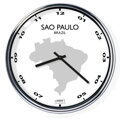 Nástenné hodiny s mapou: Brazil/Sao Paulo