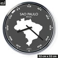 Zegar ścienny z mapą: Brasil/Sao Paulo