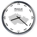Nástenné hodiny s mapou: Czech Republic/Prague