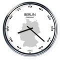 Nástěnné hodiny s mapou: Germany/Berlin (32 cm)