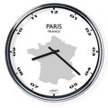 Nástenné hodiny s mapou: France/Paris