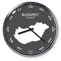 Nástenné hodiny s mapou: Hungary/Budapest