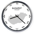 Nástěnné hodiny s mapou: Hungary/Budapest (32 cm)