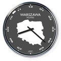 Nástěnné hodiny s mapou: Poland/Warszawa (32 cm)