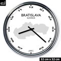 Zegar ścienny z mapą: Slovakia/Bratislava