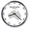 Nástenné hodiny s mapou: Australia/Melbourne