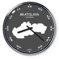Nástěnné hodiny s mapou: Slovakia/Bratislava (32 cm)