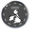 Nástenné hodiny s mapou: United Kingdom/Londýn