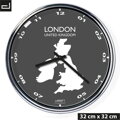 Zegar ścienny z mapą: United Kongdom/London