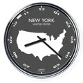 Nástenné hodiny s mapou: USA/New York