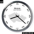 Zegar ścienny z mapą: Czech Republic/Prague
