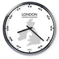 Nástenné hodiny s mapou: United Kingdom/Londýn