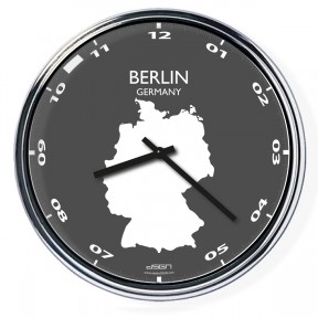 Nástenné hodiny s mapou: Germany/Berlin