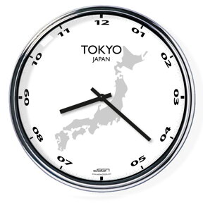 Nástenné hodiny s mapou: Japan/Tokyo