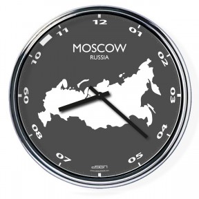 Nástenné hodiny s mapou: Russia/Moscow