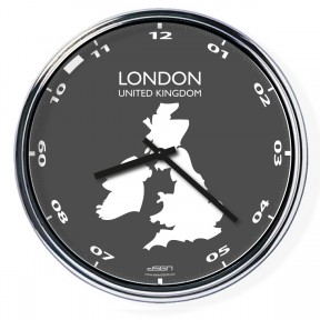 Ceas de birou (deschis sau întunecat) - Londra / Marea Britanie, diametru 32 cm | DSGN
