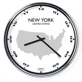Ceas de birou (deschis sau întunecat) - New York / SUA, diametru 32 cm | DSGN