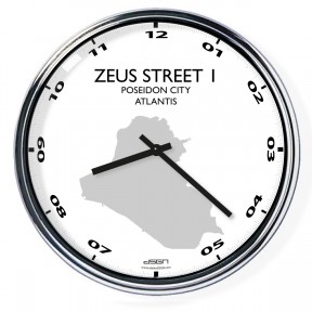Nástěnné hodiny na zakázku s vaší adresou (32 cm)