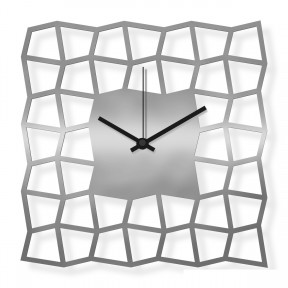 Średniej wielkości stalowy zegar ścienny 28x28cm: NeoKubist | atelierDSGN