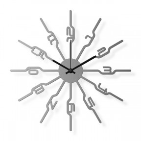 Średniej wielkości stalowy zegar ścienny 40x40cm: Figury | atelierDSGN