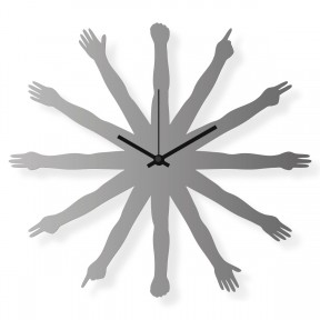 Medium sized wall clock, steel 16x16 in: Hands | atelierDSGN