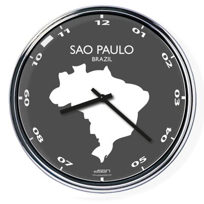 Ceas de birou (deschis sau întunecat) - Sao Paulo / Brazilia, diametru 32 cm | DSGN