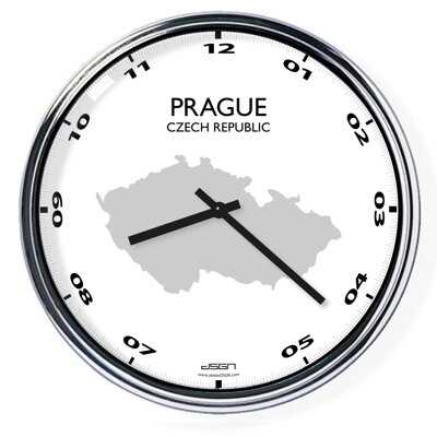 Ceas de birou (deschis sau întunecat) - Praga / Cehia, diametru 32 cm | DSGN