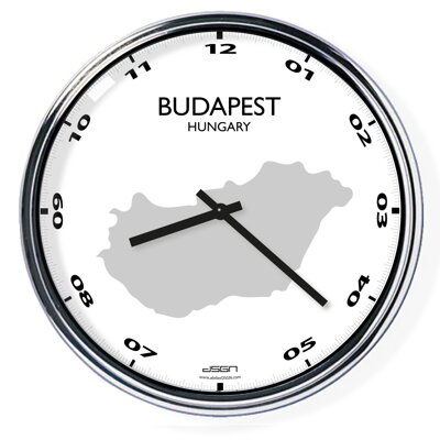 Irodai falióra (világos vagy sötét) - Budapest / Magyarország, átmérő 32 cm | DSGN