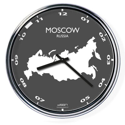 Irodai falióra (világos vagy sötét) - Moszkva / Oroszország, átmérő 32 cm | DSGN