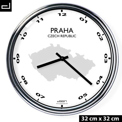 Office wall clock: Prague