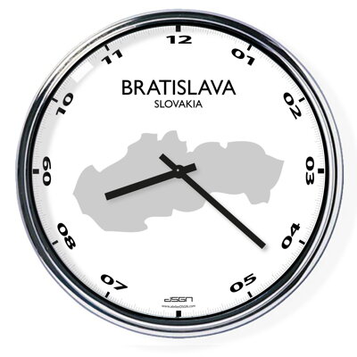 Ceas de birou (deschis sau întunecat) - Bratislava / Slovacia, diametru 32 cm | DSGN