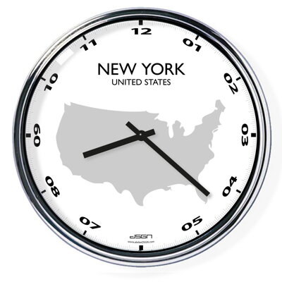 Irodai falióra (világos vagy sötét) - New York / USA, átmérő 32 cm | DSGN
