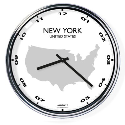 Ceas de birou (deschis sau întunecat) - New York / SUA, diametru 32 cm | DSGN