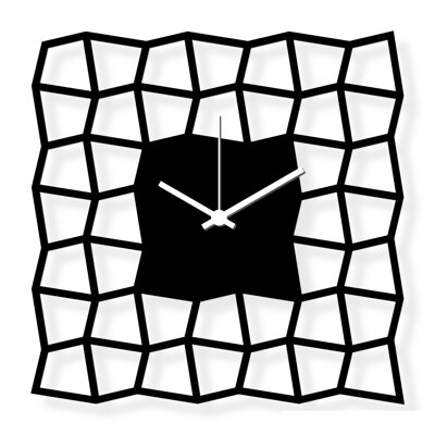 Dizajnové nástenné hodiny: NeoKubist - Čierne plexi 28x28 cm | atelierDSGN