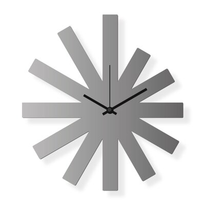 Medium sized wall clock, steel 16x12 in: Silver Star | atelierDSGN