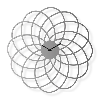 Středně velké nástěnné hodiny, ocel 40x40cm: Květina | atelierDSGN