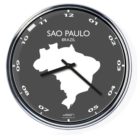 Irodai falióra (világos vagy sötét) - Sao Paulo / Brazília, átmérő 32 cm | DSGN