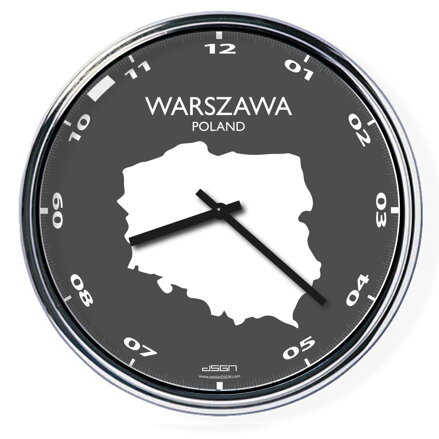 Irodai falióra (világos vagy sötét) - Warszawa / Lengyelország, átmérő 32 cm | DSGN
