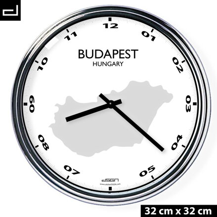 Office wall clock: Budapest