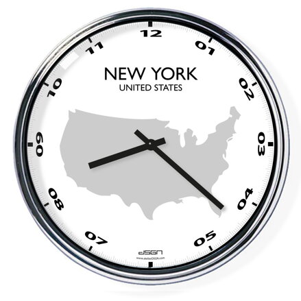 Irodai falióra (világos vagy sötét) - New York / USA, átmérő 32 cm | DSGN