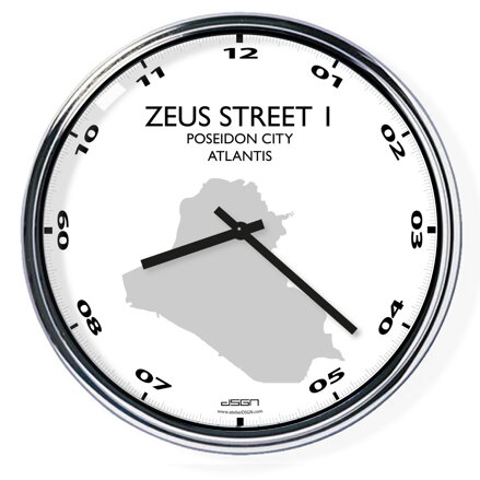 Nástěnné hodiny s mapou a s vaší adresou (32 cm)