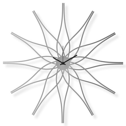 Veľké nástenné hodiny nerezové, 62x62 cm: Kvetina III | atelierDSGN