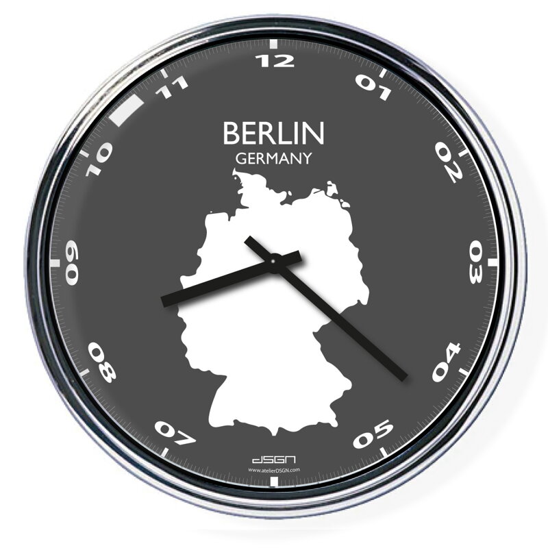 Nástěnné hodiny s mapou: Germany/Berlin (32 cm) Nástěnné hodiny s mapou: Germany/Berlin (32 cm)