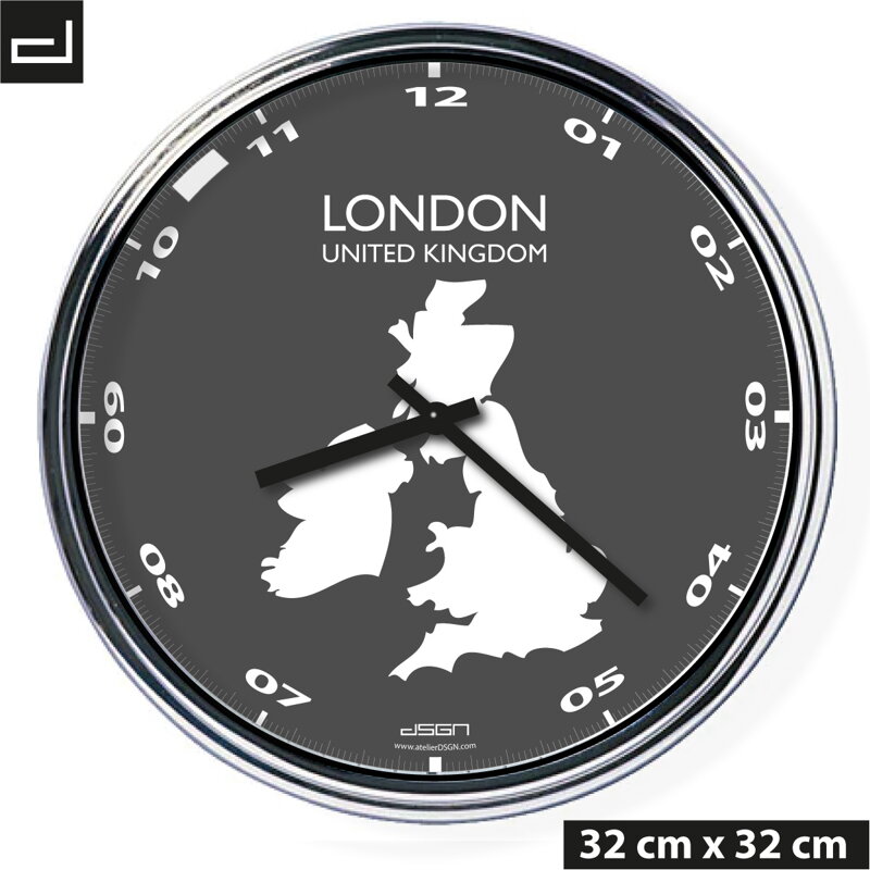 Zegar ścienny z mapą: United Kongdom/London Zegar ścienny z mapą: United Kongdom/London