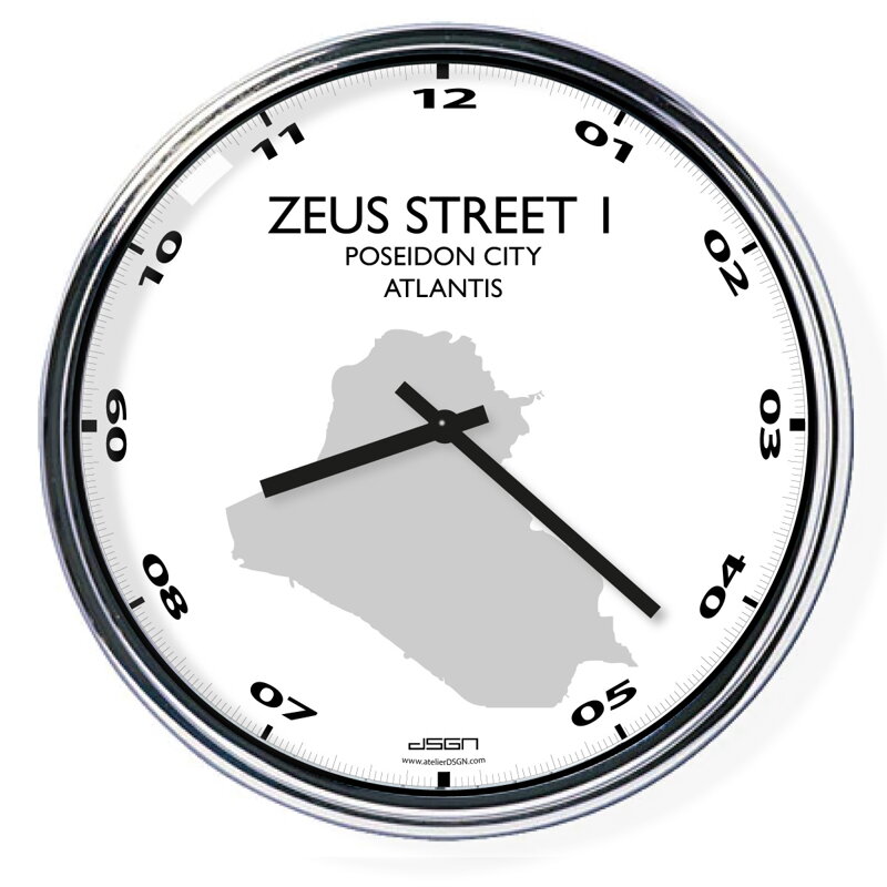 Nástěnné hodiny s mapou a s vaší adresou (32 cm) Nástěnné hodiny s mapou a s vaší adresou (32 cm)