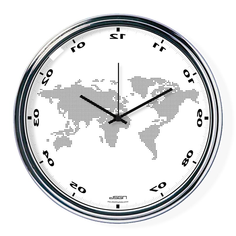 Bílé svisle obrácené hodiny s mapou (32 cm) Bílé svisle obrácené hodiny s mapou (32 cm)
