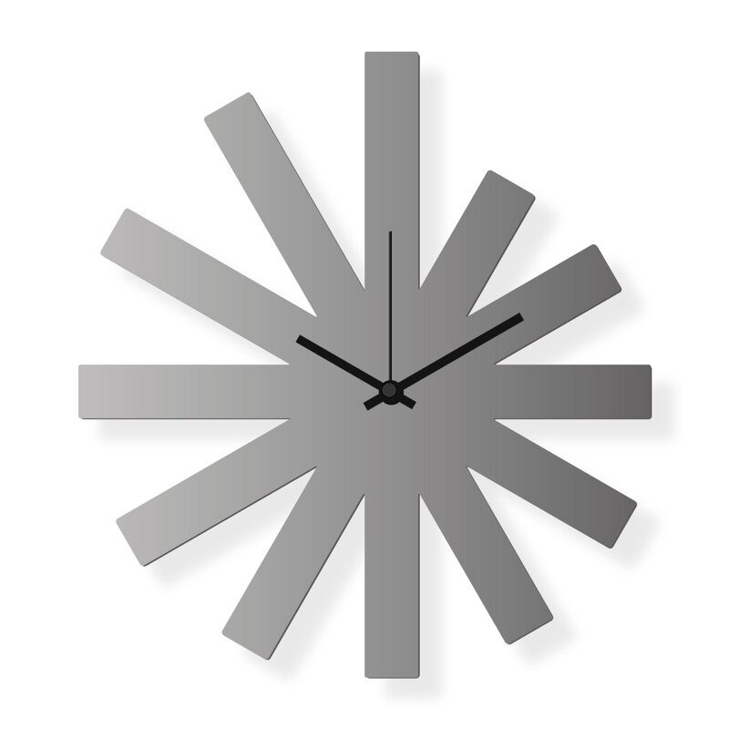 Medium sized wall clock, steel 16x12 in: Silver Star | atelierDSGN Medium sized wall clock, steel 16x12 in: Silver Star | atelierDSGN