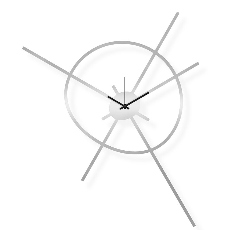 Velké nástěnné hodiny z oceli, 51x62 cm: Satelit | atelierDSGN Velké nástěnné hodiny z oceli, 51x62 cm: Satelit | atelierDSGN